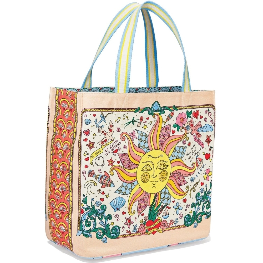 Brighton Colorful Siren's Song Canvas Mermaid Artistic Tote Bag - Picture 3 of 13